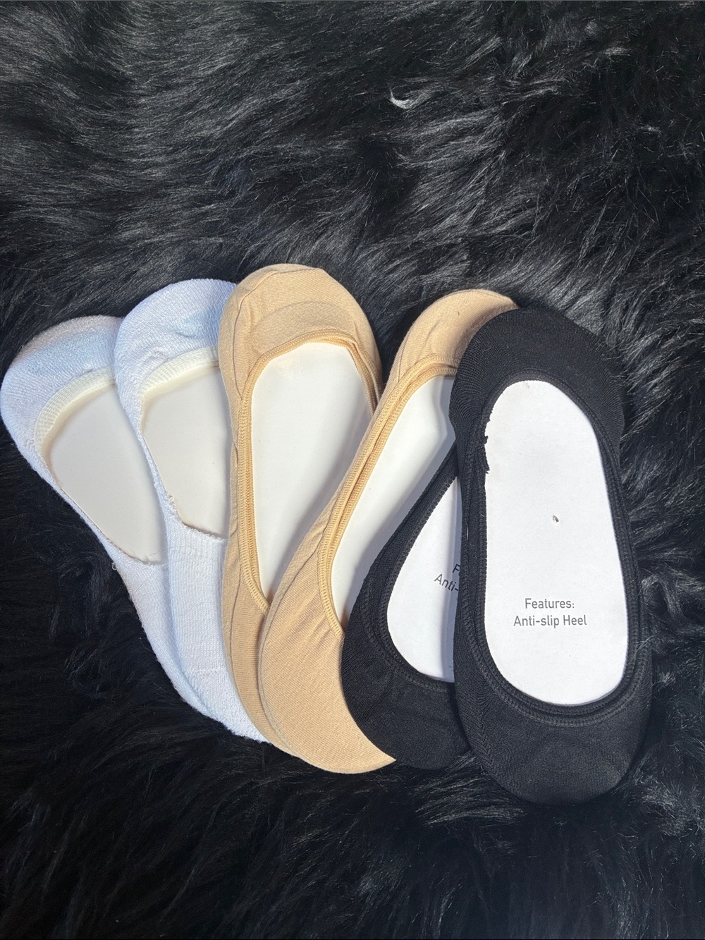No-Show Liner Socks for‎ Women - Black, Nude, White - Pack of 6, never worn